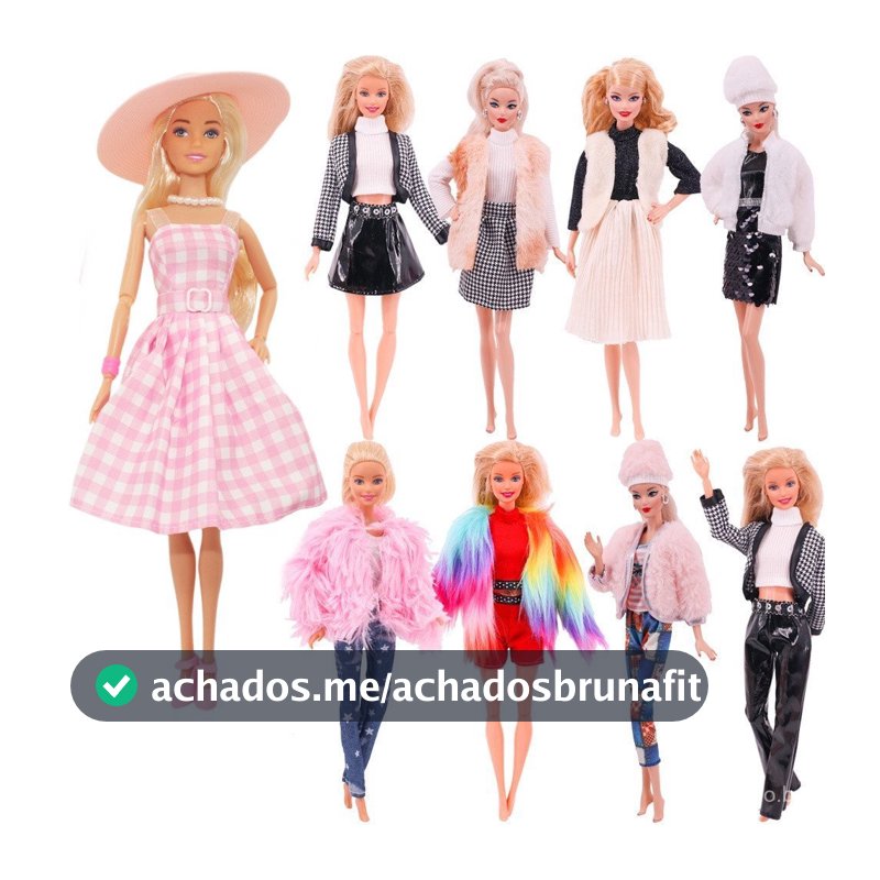 Roupas para Boneca de 30cm, Kit de Vestuário, Jaqueta de Pelúcia, Acessórios de Vestido Fashion, Brinquedo Infantil