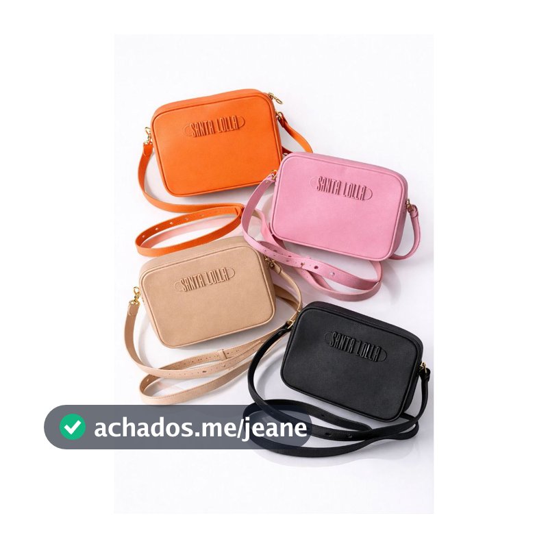 Bolsa santa lolla lisa emborrachada com alça ajustavel tiracolo