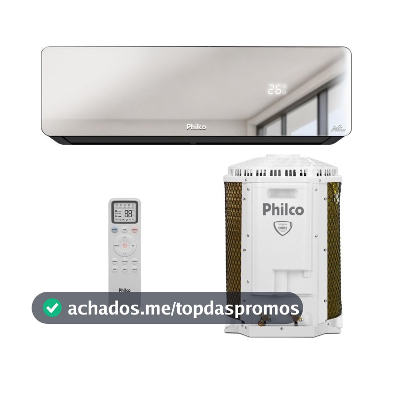 Ar Condicionado Split Inverter Philco PAC12QG Espelhado 12000 BTUs Quente e Frio 220V
