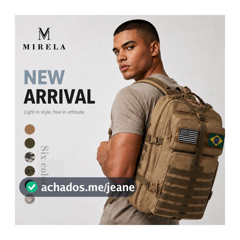 Mochila Militar Tática Impermeável 50 Litros Grande Reforçada, mochila tática multifuncional para camping e montanhismo