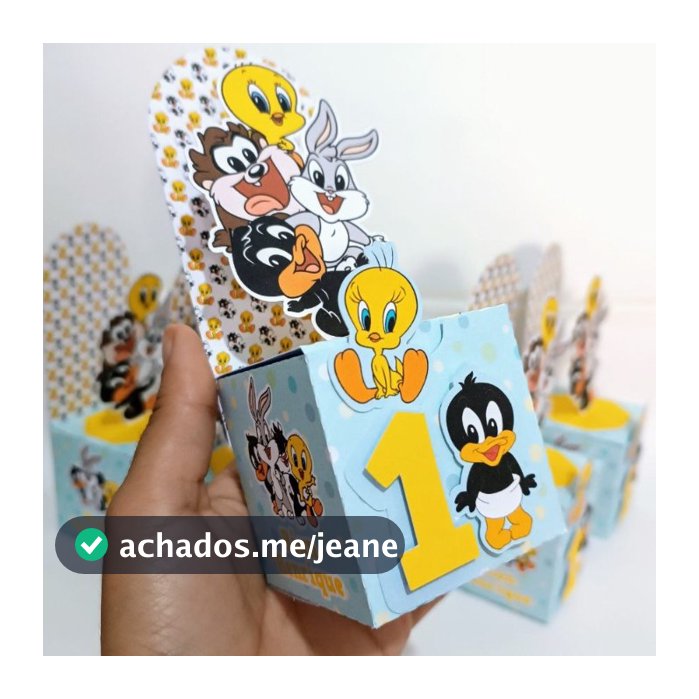 Caixa Cenario Baby Looney Tunes | Personalizados | Lembrancinhas | Festa infantil | Aniversário