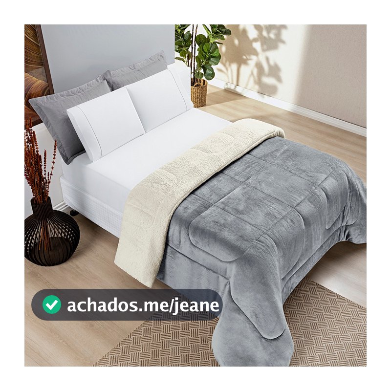 Coberdrom King Premium Dupla Face Manta com Sherpa Ultra Quentinho e Macio
