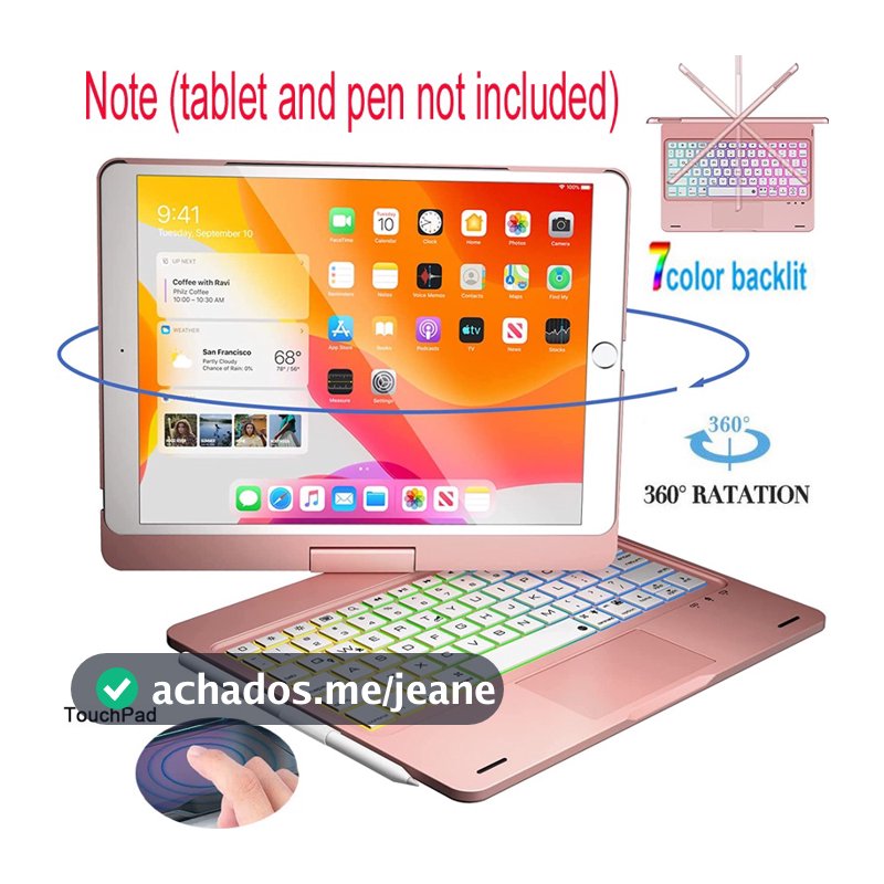 Capa De Teclado Touchpad Para iPad 7a 8a 9a Geração 10a 11a A16 Retroiluminação Sem Fio Bluetooth trackpad air 3 4 5 11