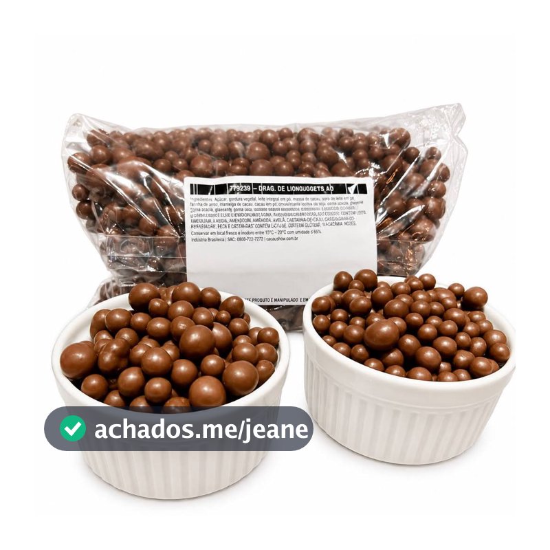 Cacau Show Drageado Chocolate ao Leite Crocante, Branco ou Mezzo Granel por Kg Bytes