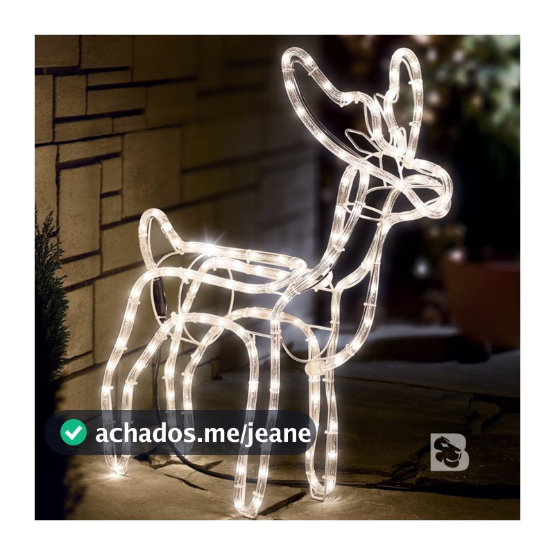 Armação Rena Macho de Led Média Enfeite Decoração Natal Linda para Jardim Pisca Pisca 127v ou 220v