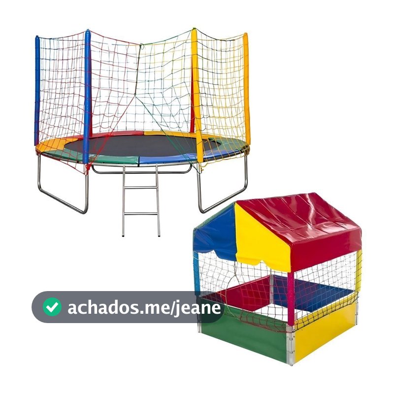 Kit Cama Elástica Pula Pula 2,44m Grande + Piscina De Bolinhas 1,00m Infantil Playground