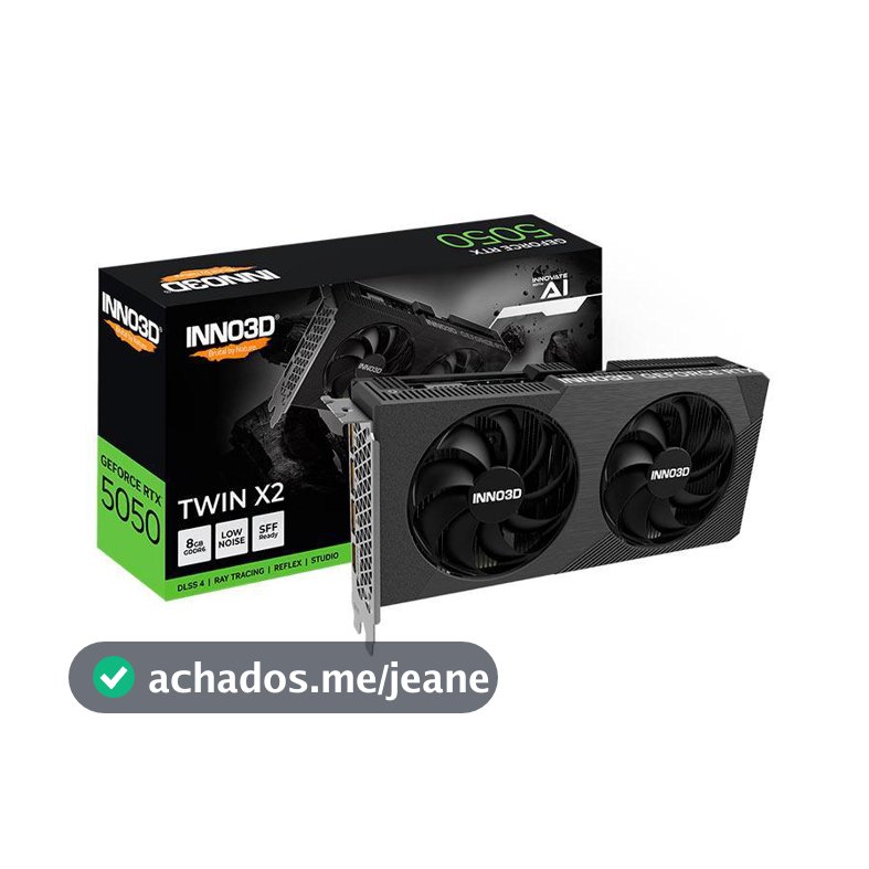 Placa de Video INNO3D GeForce RTX 5050 Twin X2, 8GB, GDDR6, 128-bit, N50502-08D6-174071N