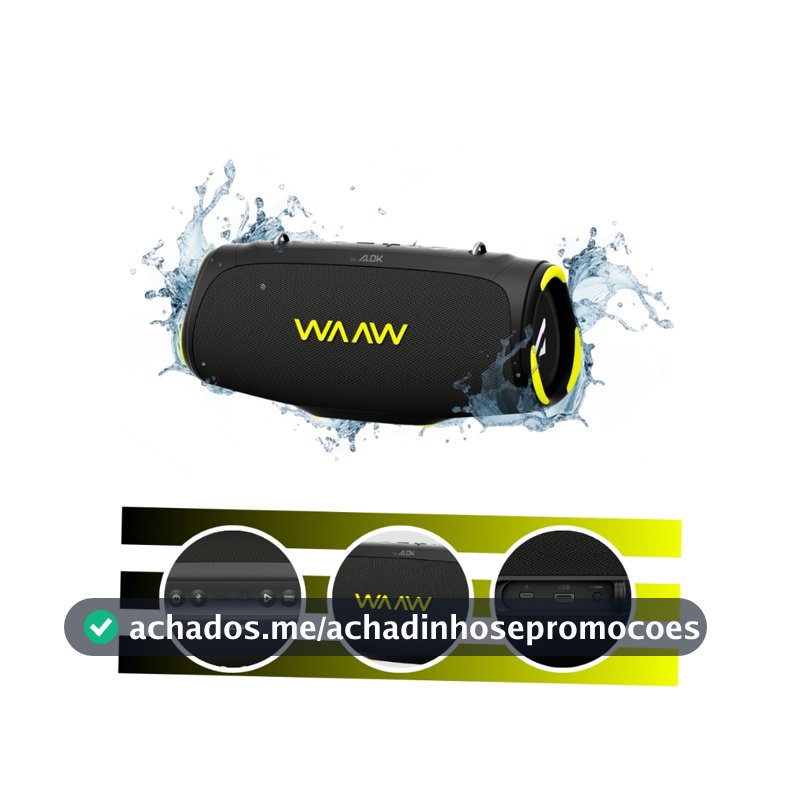 Caixa de Som Bluetooth BOOMBOX BOOM 110 40W RMS IPX7 WAAW by ALOK