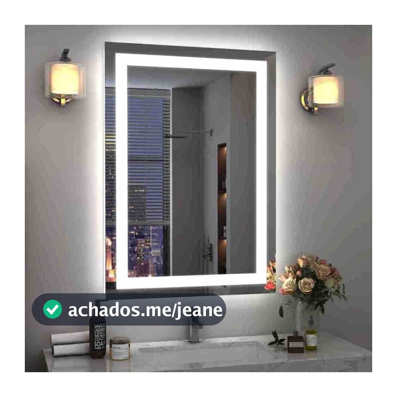 Espelho LED Retangular 80x50 cm Jateado