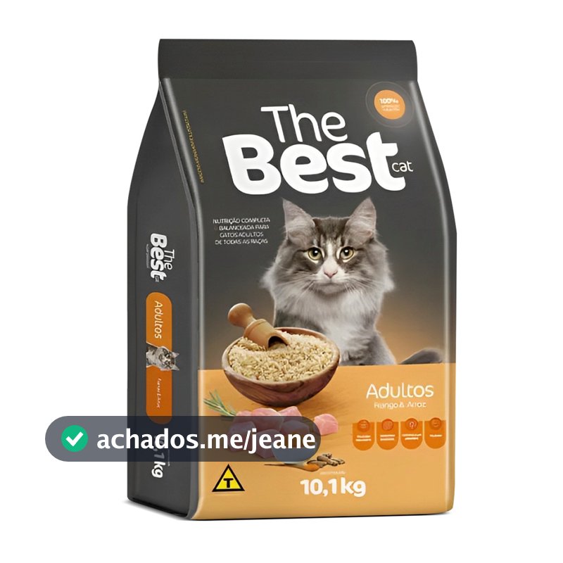 Ração Premium The Best Cat para Gatos Adultos  Sabor Frango e Arroz –10,1kg