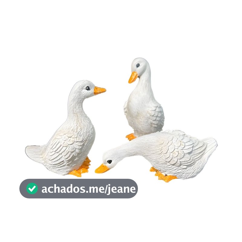 3 Peças De Estatuetas De Pato Branco Em Miniatura Para Decoração De Jardim De Fadas , Micro Paisagem , Acessórios De Ter