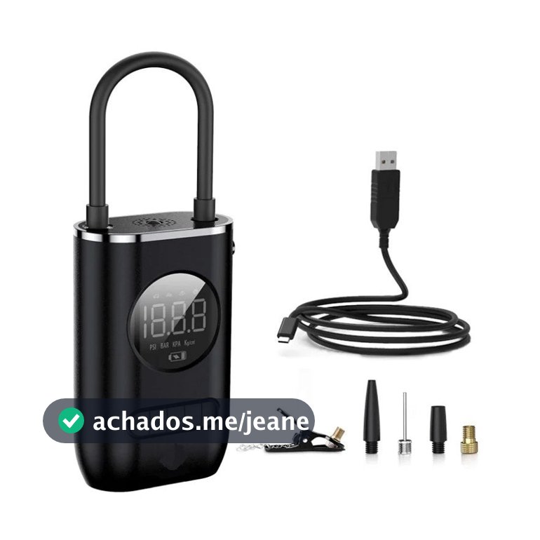 Calibrador Compressor Pneu Digital Carro/Moto Bike Sem Fio