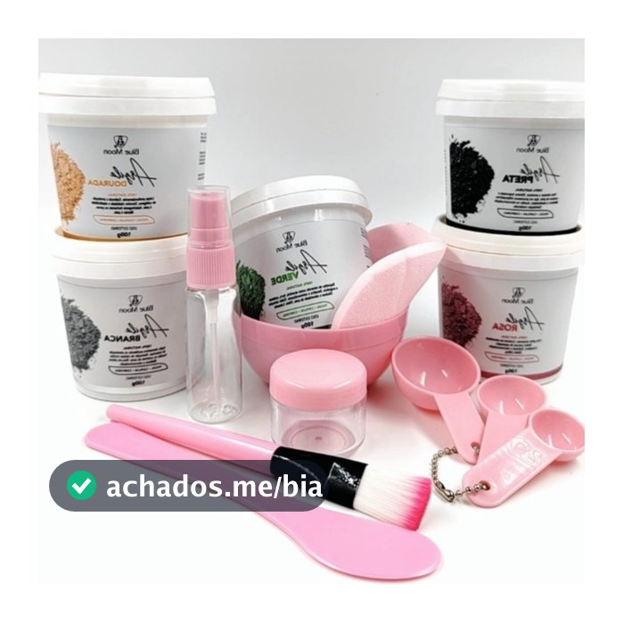 Kit 2-1 Argila Blue Moon  + 1 KIt Com 9 Peças Conjunto de pincéis para máscara facial