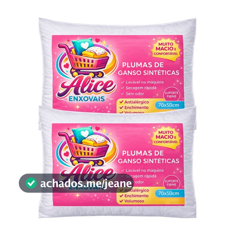 Travesseiros Pluma de Ganso Premium 70x50cm Antialérgico Macio Alto Luxo Hotel Toque Suave Confortável