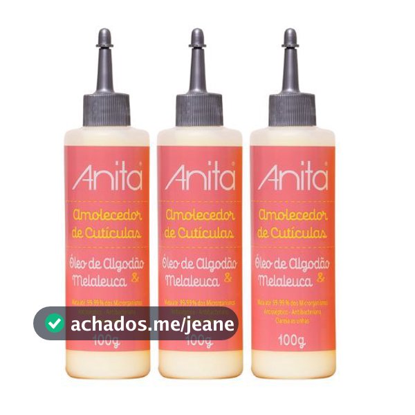 Anita Kit Com 3 Amolecedor De Cutícula Óleo De ALGODÃO & MELALEUCA 100g