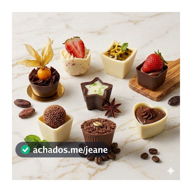 Forma para Copinhos de Chocolate - Copo Mousse - Doces Finos - Forma Especial 3 Partes BWB