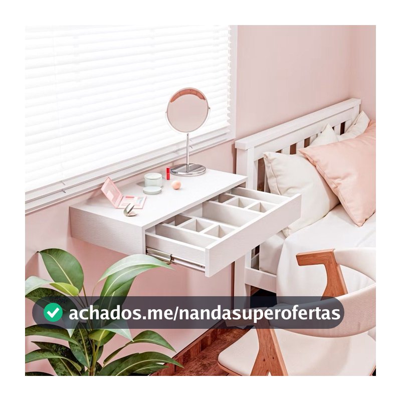 Penteadeira suspensa com divisória 60cm para maquiagem com gaveta  Camarim para quarto