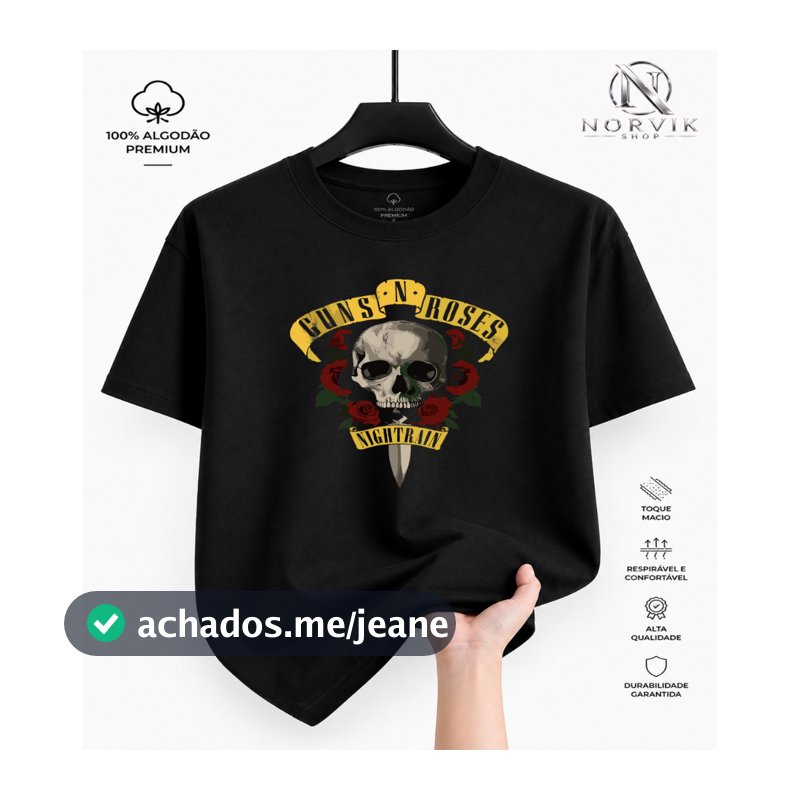Camisa Masculina Camisa Rock Guns n Roses  Camiseta Oversized Masculino