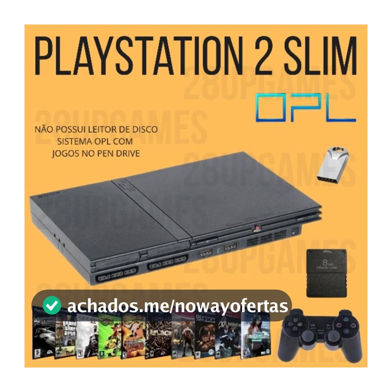 Playstation 2 Slim PS2 + Controle + Jogos + Garantia (Sem Leitor)