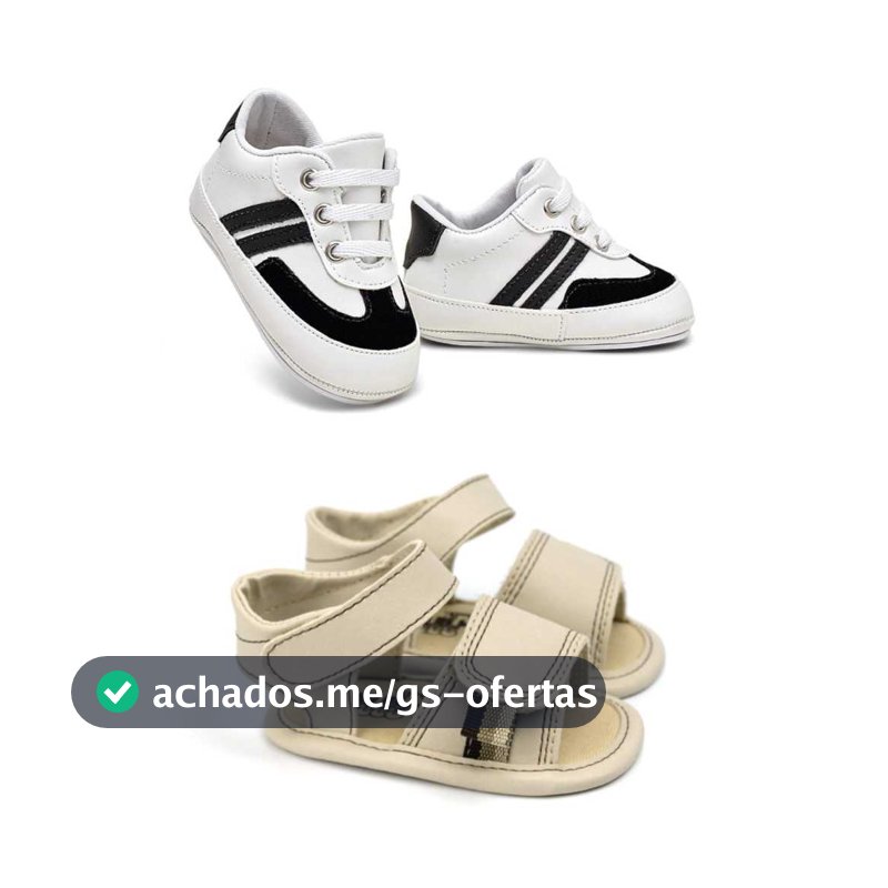 Kit Combo 2 Pares Sapatinhos Bebê Tênis e Samba Unissex