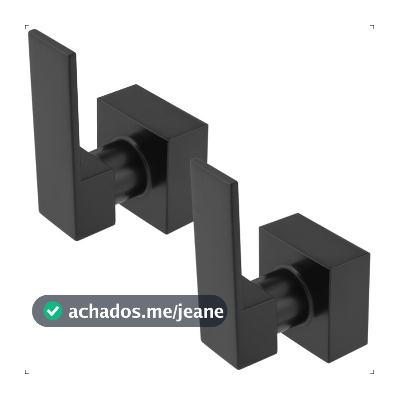 Kit 2 Acabamento Registro Base Deca Padrão 16 Estrias de Gaveta ou Pressão Chuveiro 1/2 ou 3/4 Preto Fosco