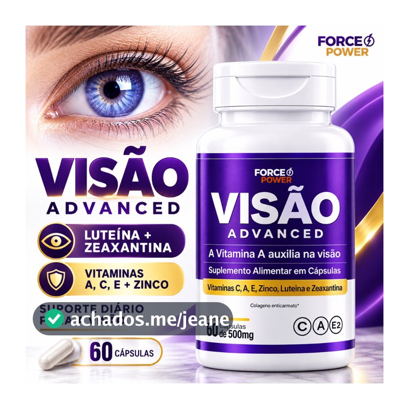 Luteina + Zeaxantina Astaxantina Suplemento Olhos Visão Zinco Vitaminas A C E 60 Cápsulas