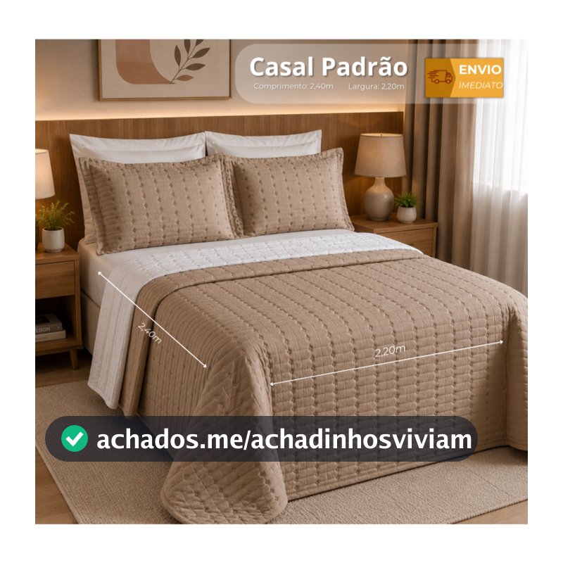 Kit Cobre Leito Casal 2,40m x 2,20m com 2 Porta-Travesseiros 200 Fios Antipilling
