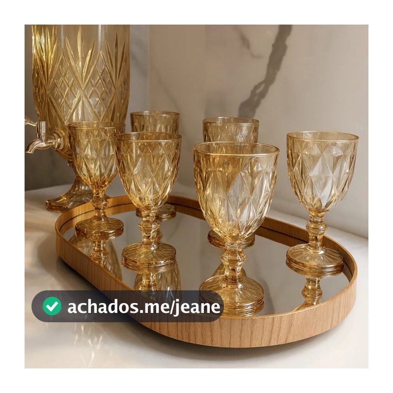 Bandeja Espelhada  Decorativa Mesa Bar Aparado 50X30CM