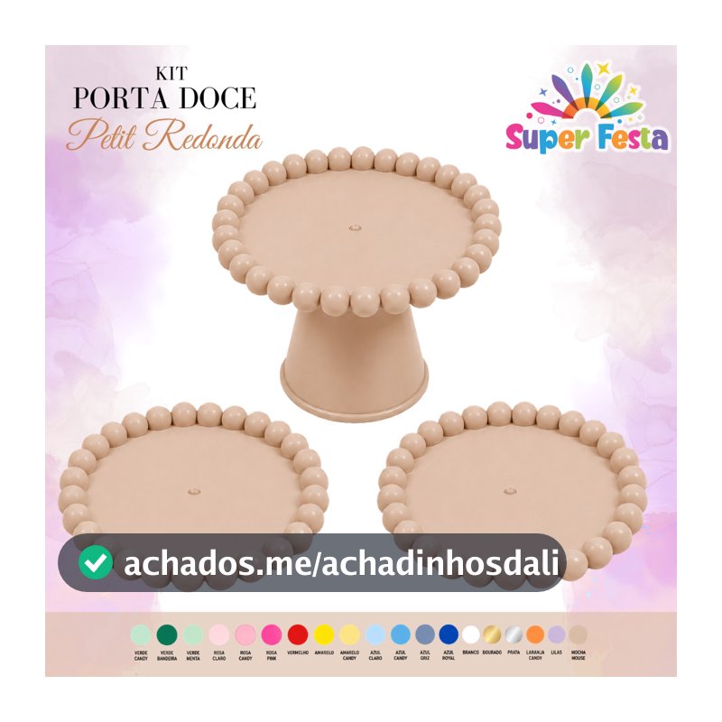 KIT PORTA DOCE + BANDEJA PETIT REDONDA  - DIVERSAS CORES