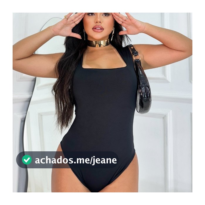 Body Collant Feminino Decote Quadrado Regata Tecido Suplex Elegante