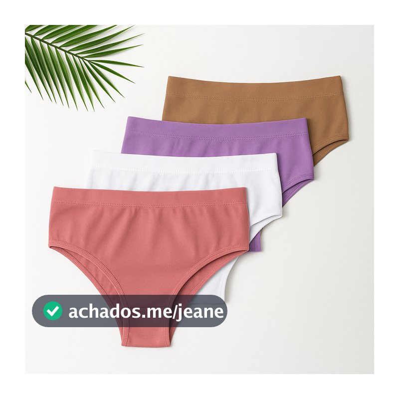 Kit 5 Tangas Em Algodão Calcinhas Conforto Cós