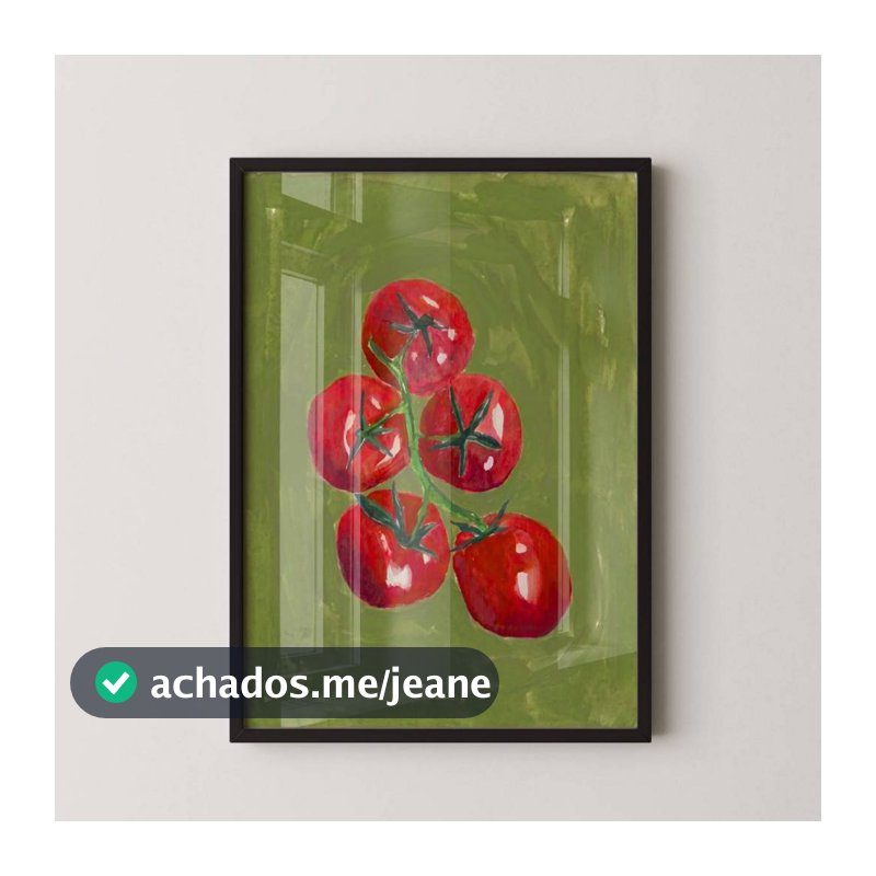 Quadro Decorativo Arte Minimalista Tomates Com Moldura