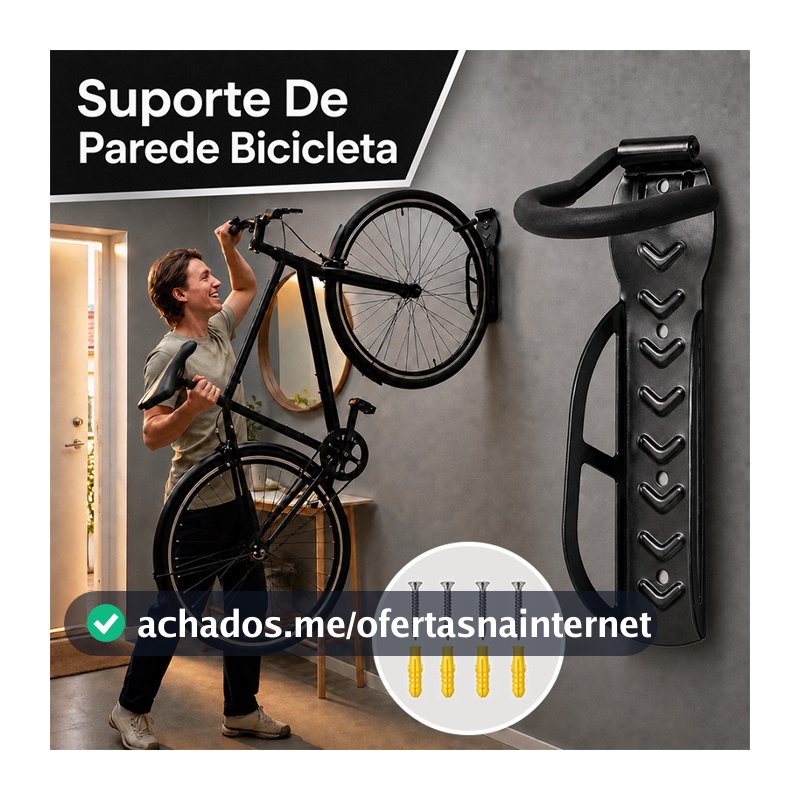 Kit 1/2 Suporte Parede Gancho Resistente Pendurar Bicicleta Bike Casa Apartamento