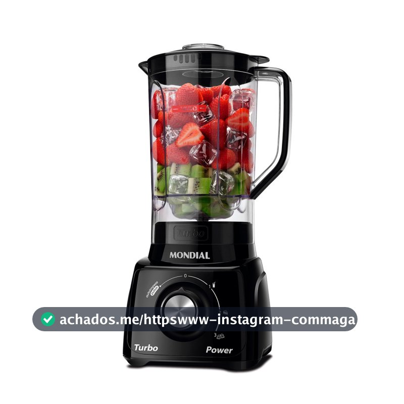 Liquidificador 3 velocidades Turbo Power preto - L-99FB - Mondial