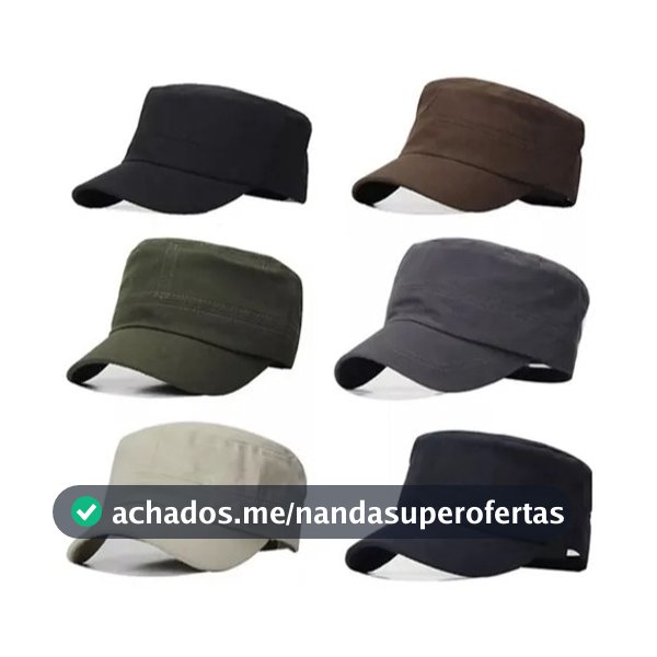 Boné Cap Tipo Militar Quepe Liso Algodão Camping Tática Masculino Vintage
