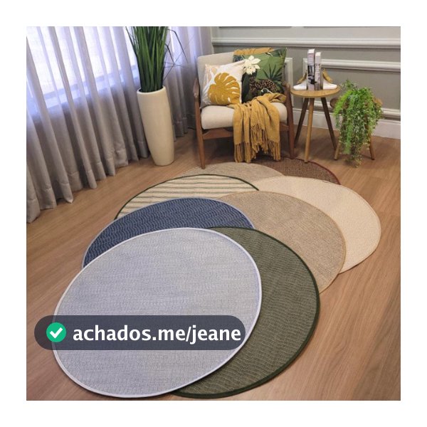 Tapete Sisal Redondo 100x100 Lançamento Antiderrapante Elegante para Sala Quarto Escritório e Decoração