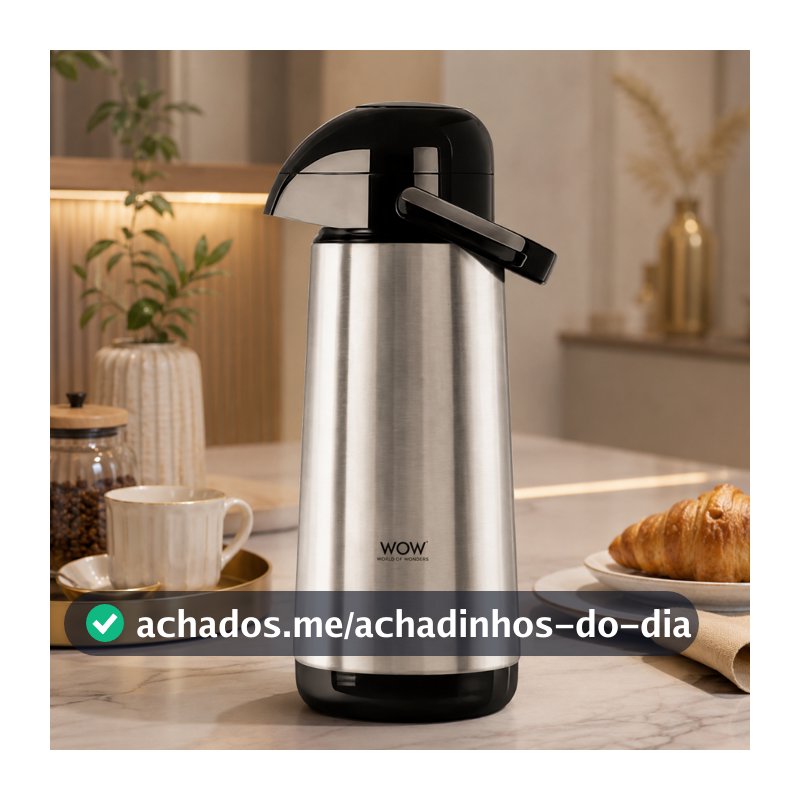 Garrafa Térmica Inox Café Bomba De Pressão 1,9L