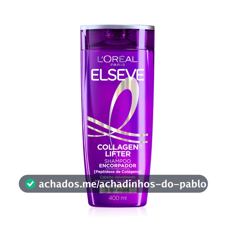 Shampoo Encorpador para Cabelos Finos e Sem Volume, Reconstrói Massa Capilar L'Oréal Paris Elseve Collagen Lifter 400ml