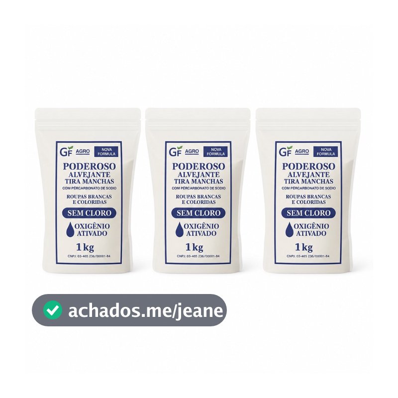 Alvejante Poderoso com Percarbonato de Sódio Tira Manchas Roupas Brancas e Coloridas -GF Agro