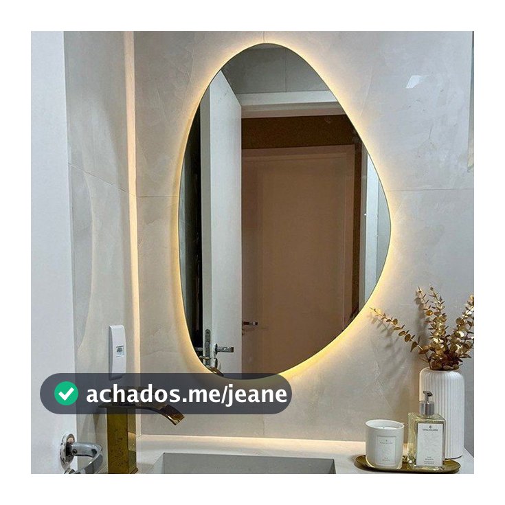 Espelho Orgânico com LED À PILHA ou FONTE Decorativo