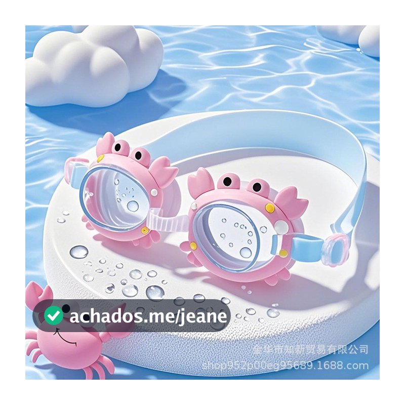 Óculos de natação infantis com desenhos animados, óculos de proteção de silicone à prova d'água e antiembaçantes de alta