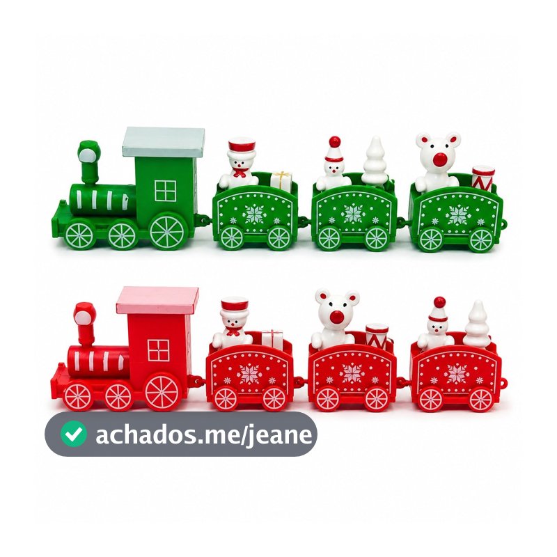 Enfeite De Natal Trenzinho De Plástico Natalino 18cm Decoração Casa