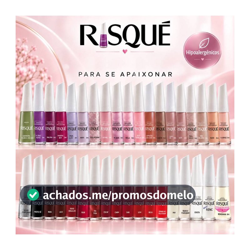 RISQUÉ KIT ESMALTES DIFERENTES SORTIDOS HIPOALERGENICOS ATACADO