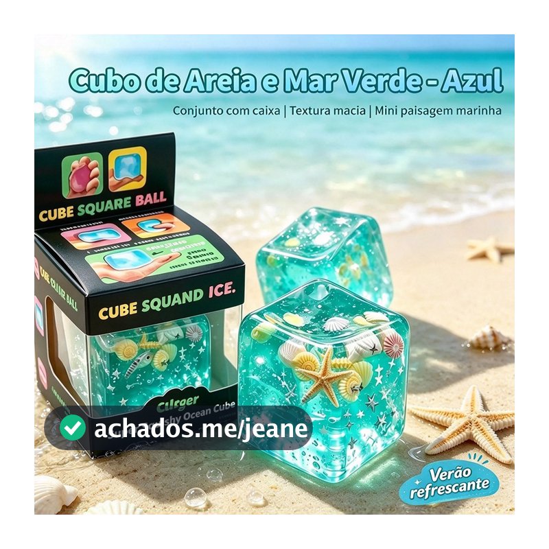 Azul Verde Estrela Peixe Espremendo Squishy Stress Balls Cube-Ocean sensory Autismo Fidget Toy