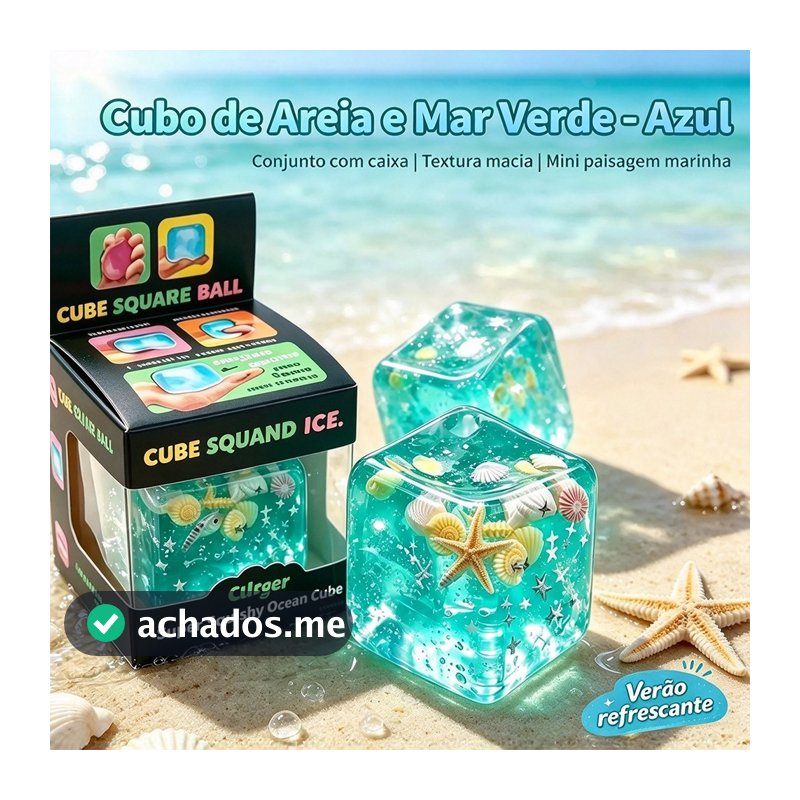 Azul Verde Estrela Peixe Espremendo Squishy Stress Balls Cube-Ocean sensory Autismo Fidget Toy