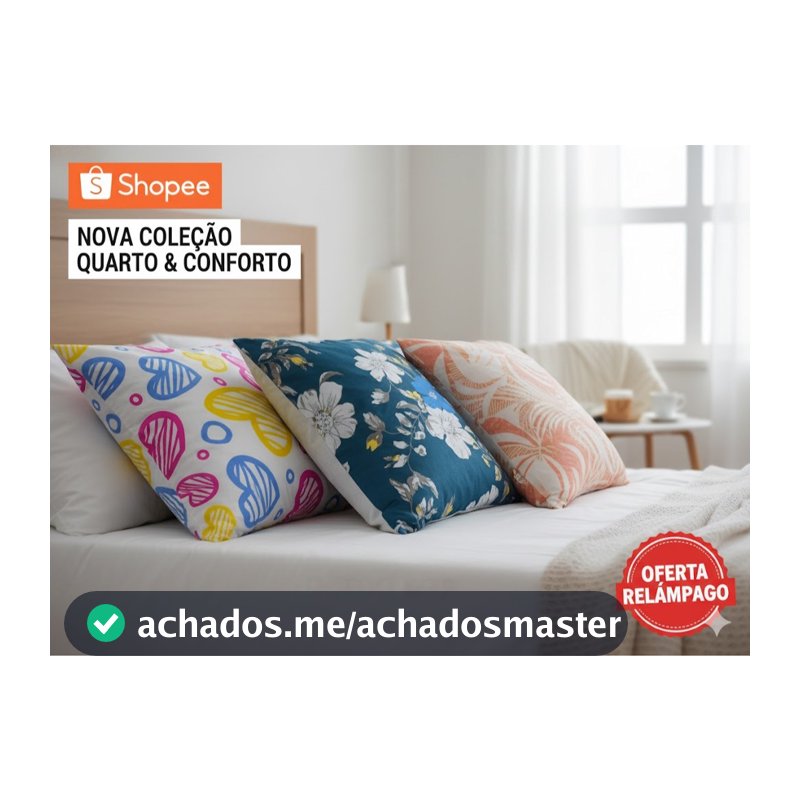 Kit com 2 e 1 Travesseiros Estampados Sortidos de Espuma