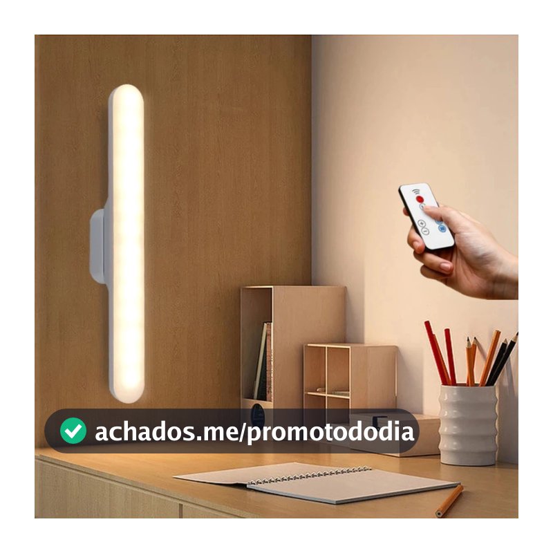 Luminária De Led Sobrepor Bastão Recarregável Sem Fio Com Suporte Magnético E Touch 3 cores com Controle Remoto