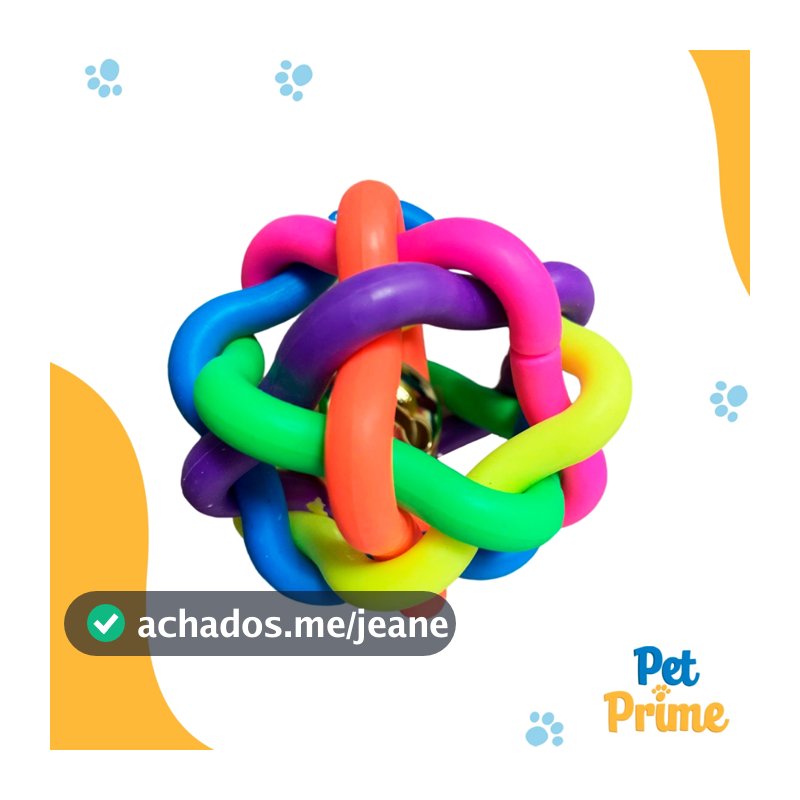 Bola Mordedora para Cachorro com Guizo Brinquedo Interativo para Cães e Gato Pet Prime