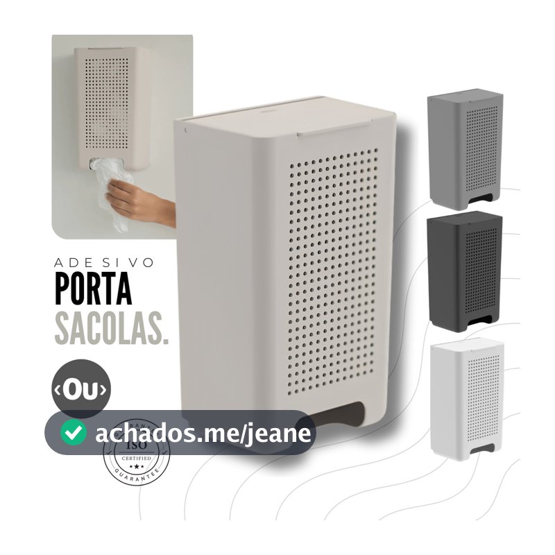 Dispenser Porta Sacolas de Parede Ármario Lavanderia Organizador Puxa Saco Adesivo Sem Furos Flow OU Premium