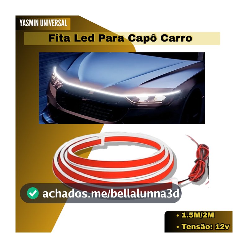 Fita Led Sequencial Universal Start Ghost Para Capô Carro 1.5M/2M